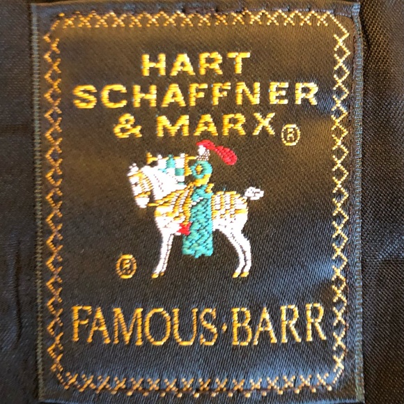 Hart Schaffner & Marx Famous Barr 2 Piece Dark Gray Pinstripe Wool Suit Size 43L - Picture 16 of 16